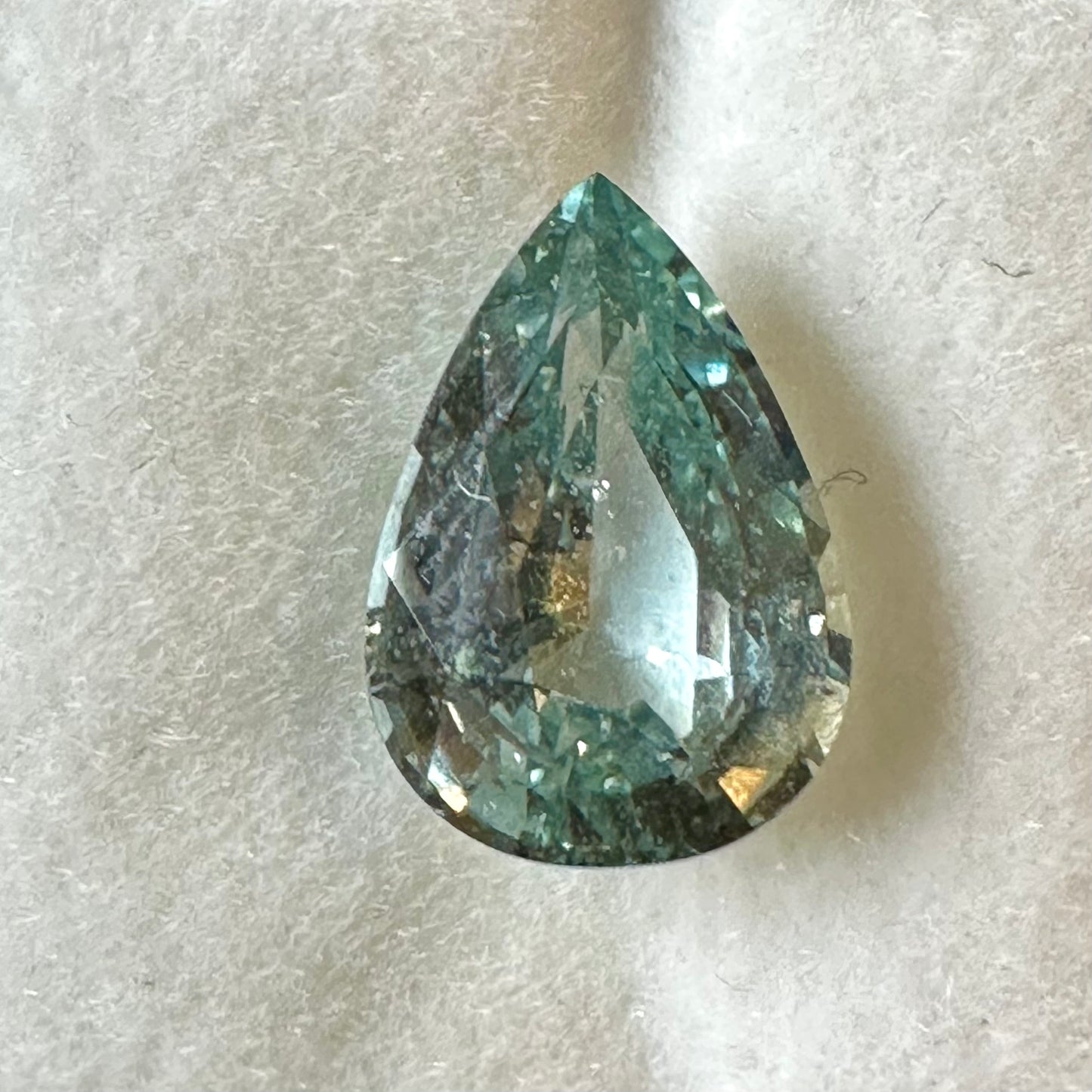Pear shaped Teal Sapphire 3.77ct