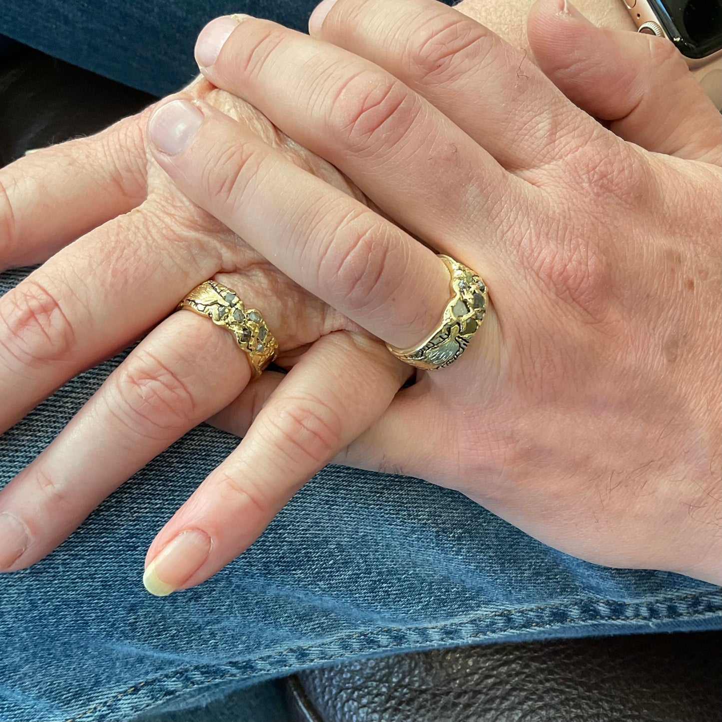 Leslie and Jason's Waterfall Wedding Rings