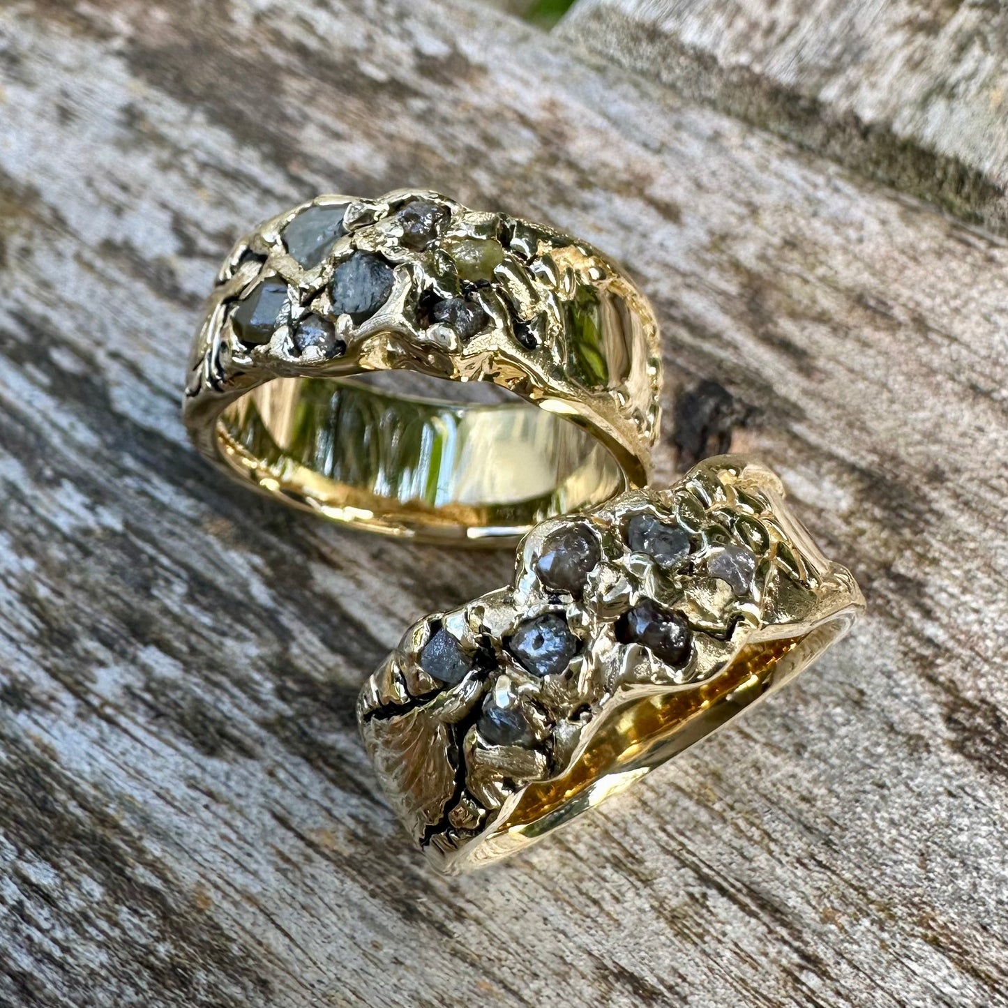 Leslie and Jason's Waterfall Wedding Rings