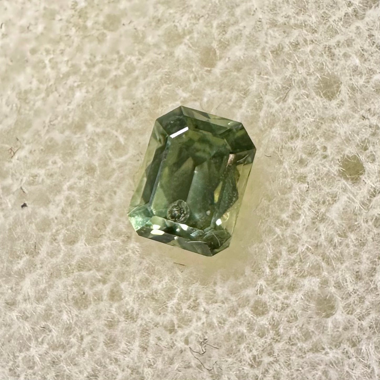 Green Emerald cut Montana Sapphire 1.24ct