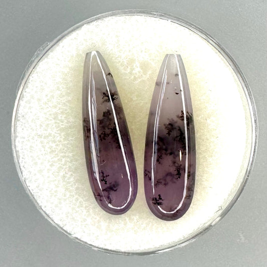 Dendritic Purple Chalcedony Briolettes from Nevada