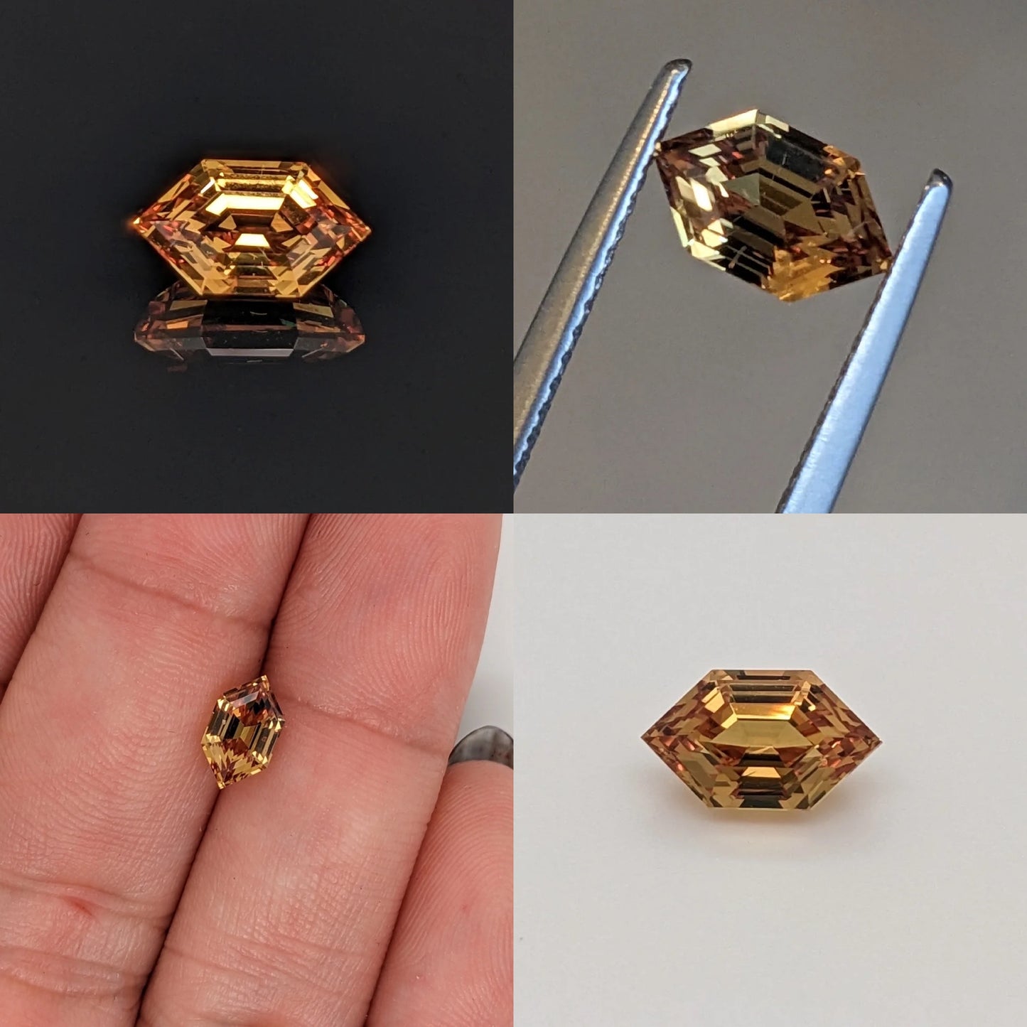Elongated Hex Orange Sapphire 1.30ct