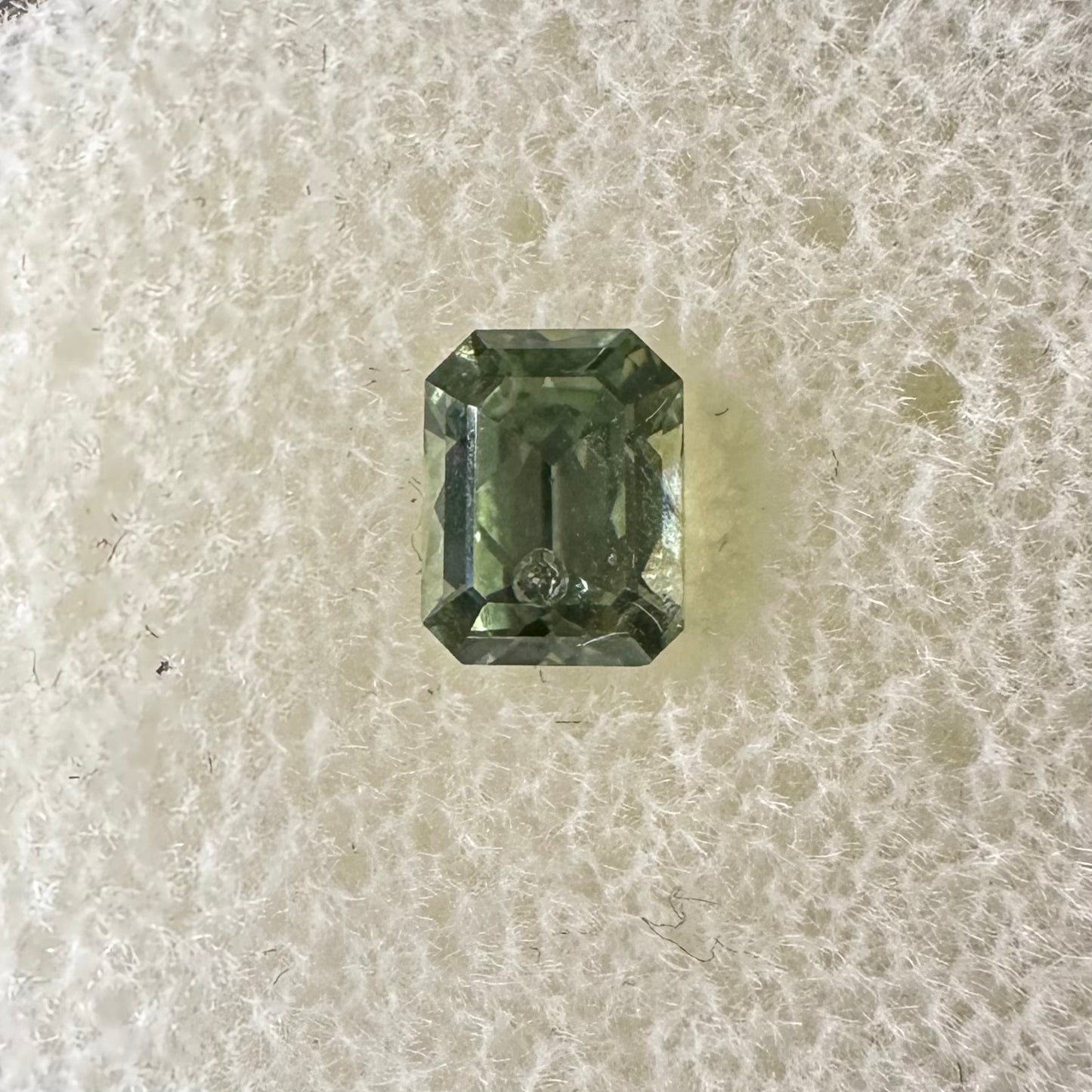 Green Emerald cut Montana Sapphire 1.24ct