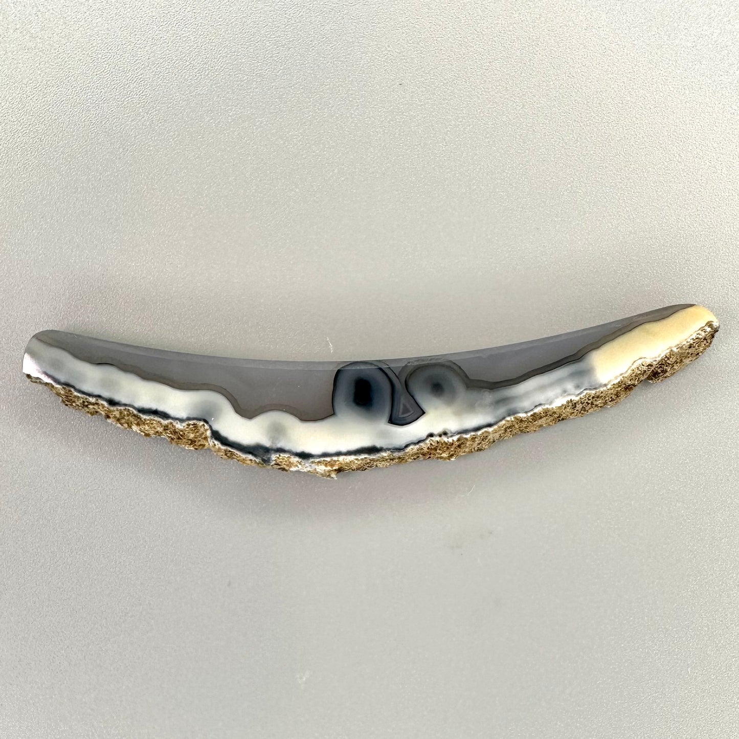 Long Agate Slice, Double Sided with “Eyes”