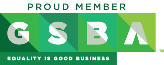The GSBA business logo which reads Proud Member of the GSBA, Equality is good business.  The GSBA is located in Seattle and is a Business association with the charitable arm of college scholarships for LGBTQ youth.