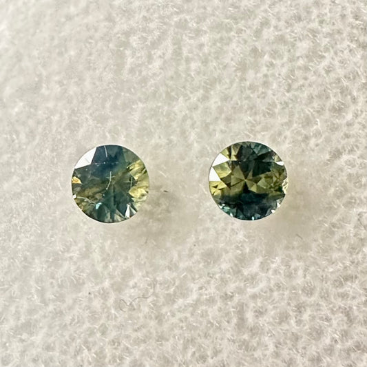Matched pair Parti-Color Sapphires Australian .60tcw