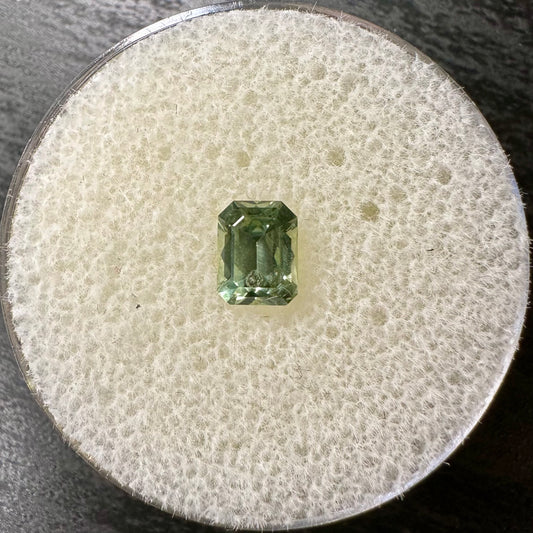 Green Emerald cut Montana Sapphire 1.24ct
