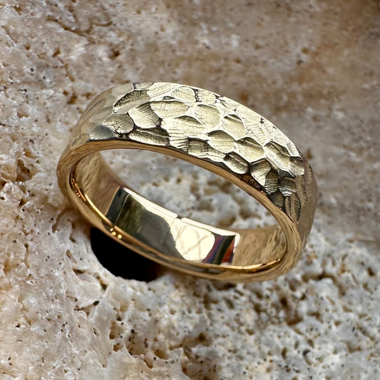 Stephanie and Peter's Hammered Ring
