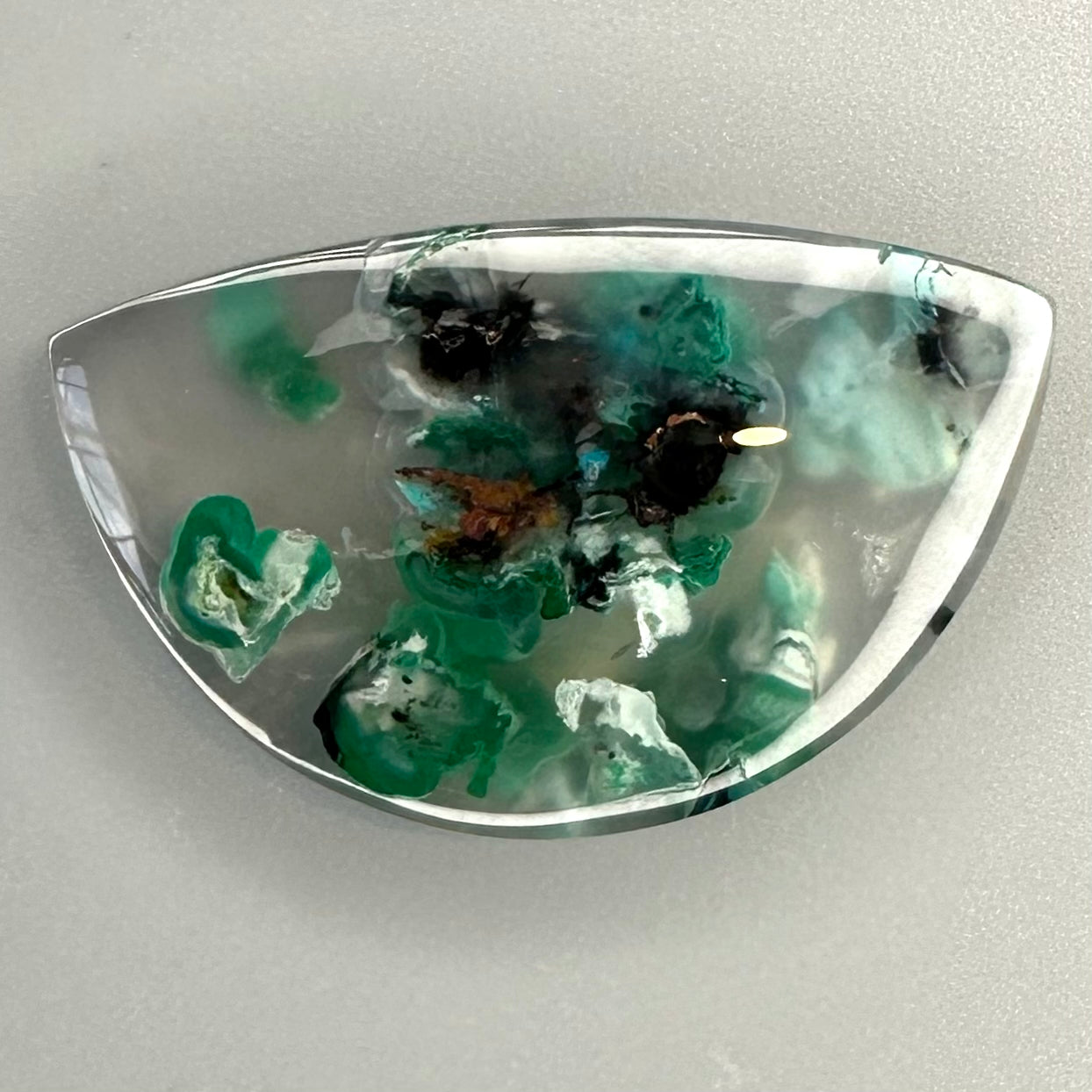 Obi Agate with Chrysocolla and Copper inclusions