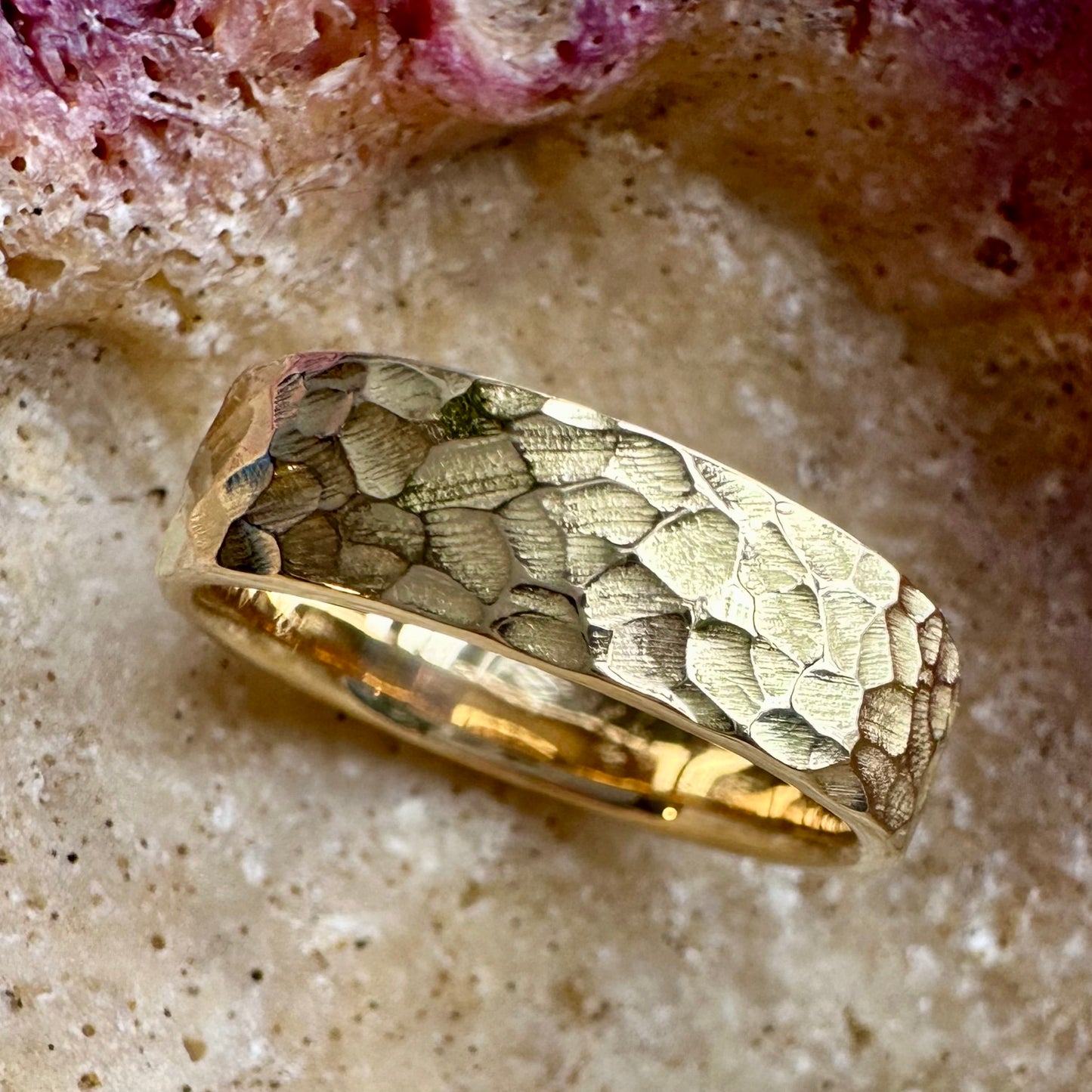 Stephanie and Peter's Hammered Ring