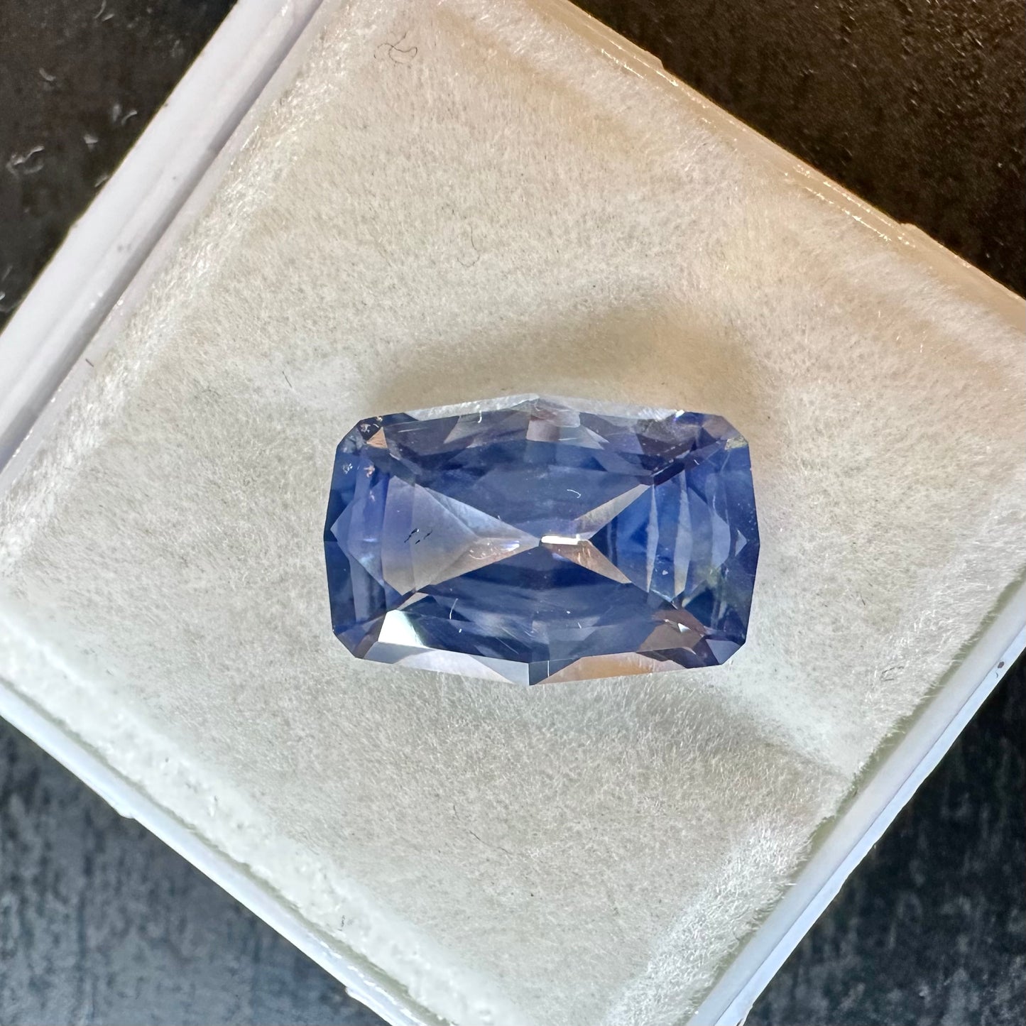 Steely Blue  Cushion cut Sapphire 4.51ct