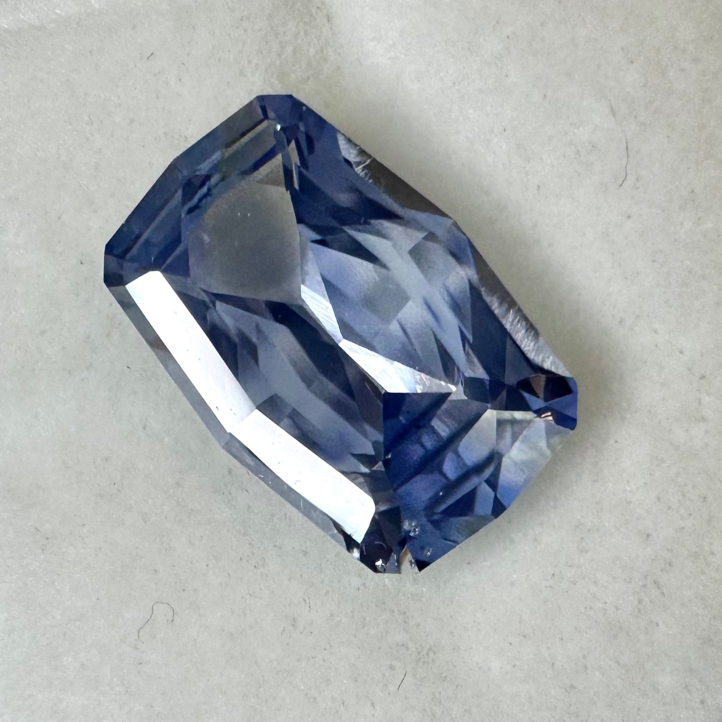Steely Blue  Cushion cut Sapphire 4.51ct