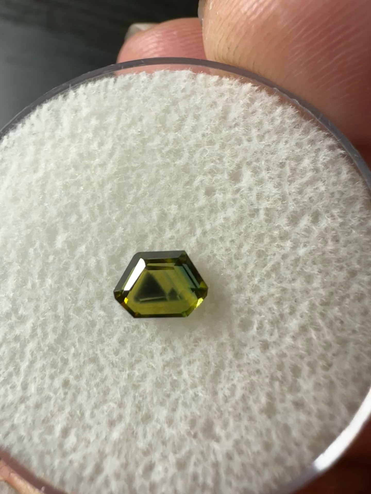 Super Unique Parti-Color Sapphire with Triangles!
