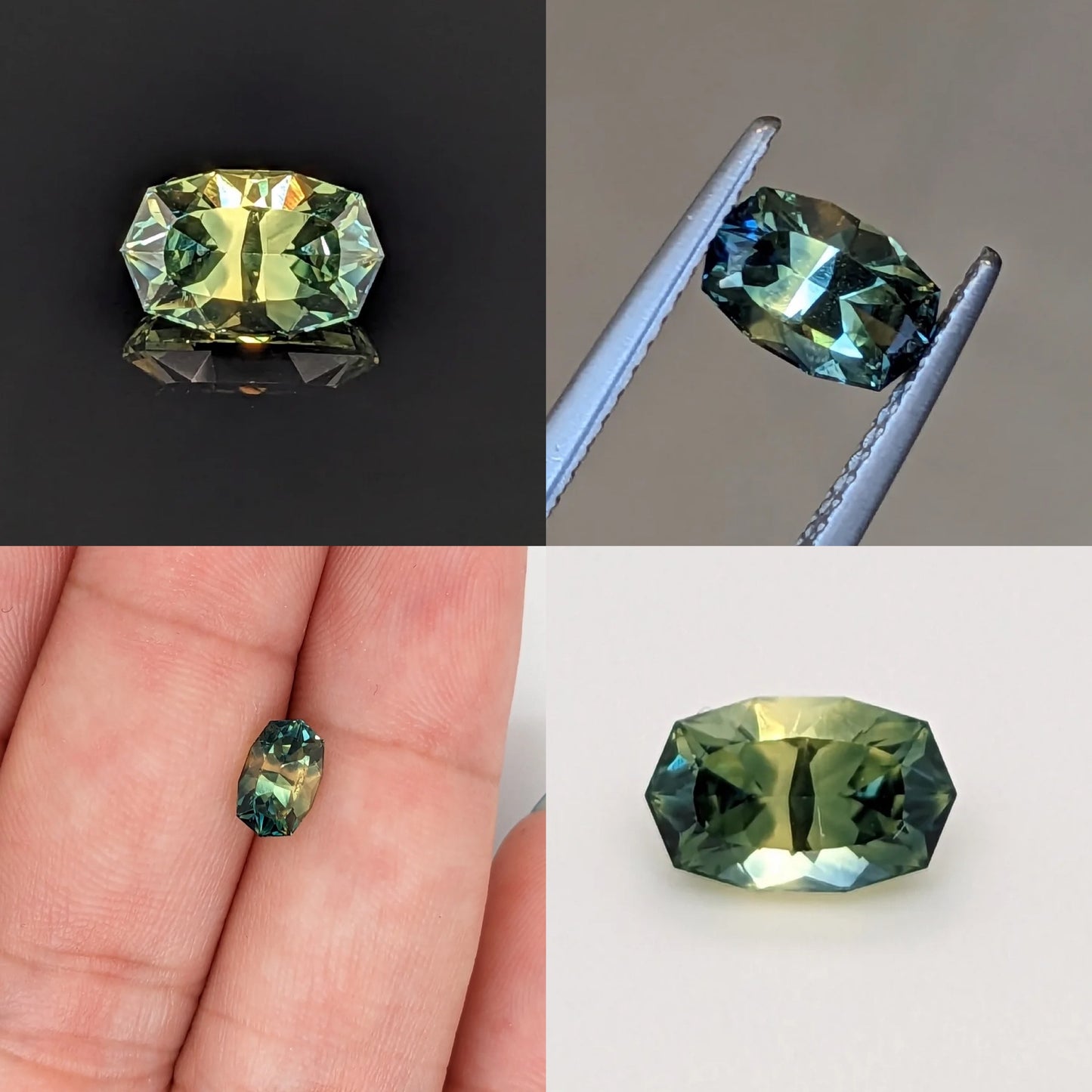 Parti-Color Teal Green Sapphire 1.35ct